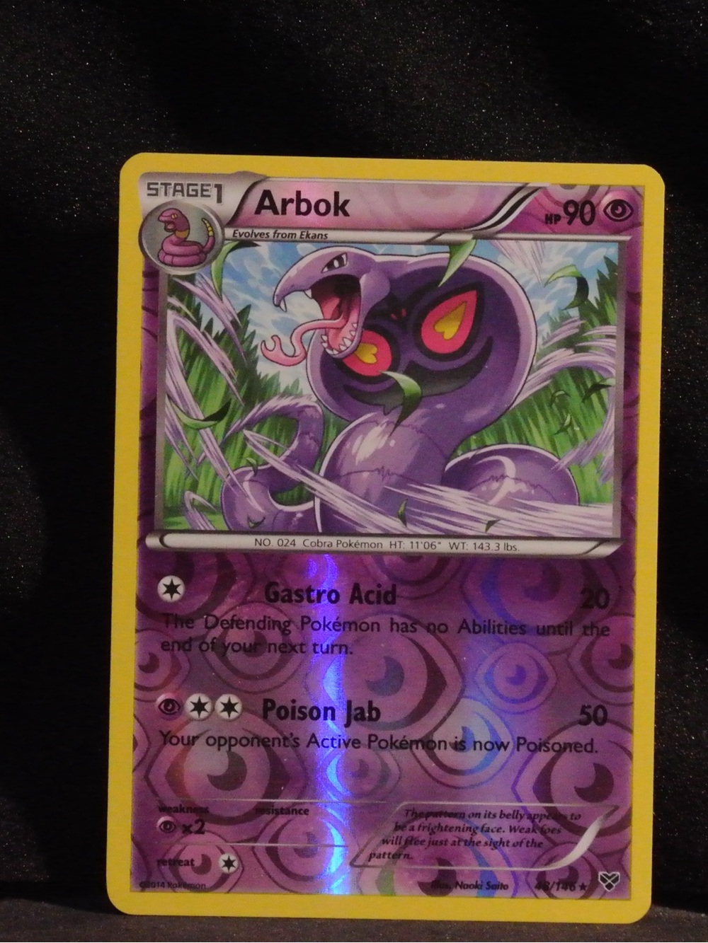 Arbok Trading Card – Purple